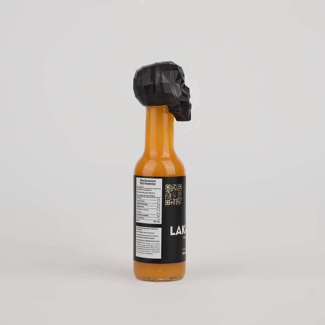 Salsa Habanero Mango 150ml botella de vidrio con tapa LAKALAKA