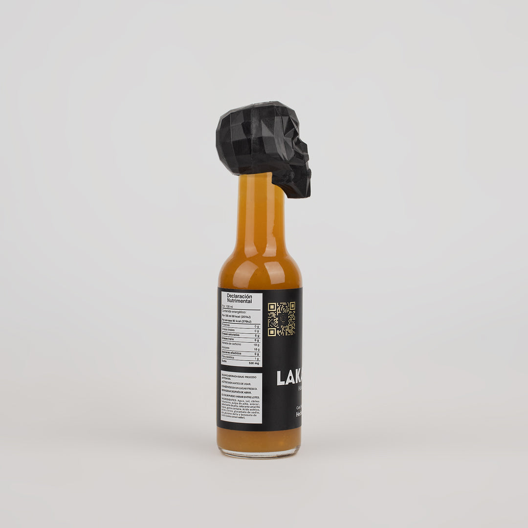 Salsa Habanero Piña 150ml botella de vidrio con tapa LAKALAKA