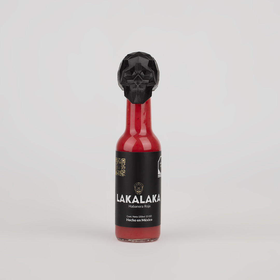 Salsa Habanero Rojo 150ml botella de vidrio con tapa LAKALAKA